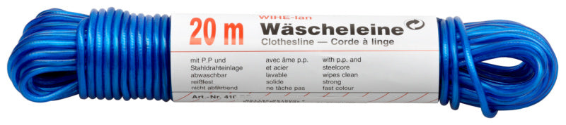 Wäscheleinen mit Drahteinlage, Kunststoff/Stahl