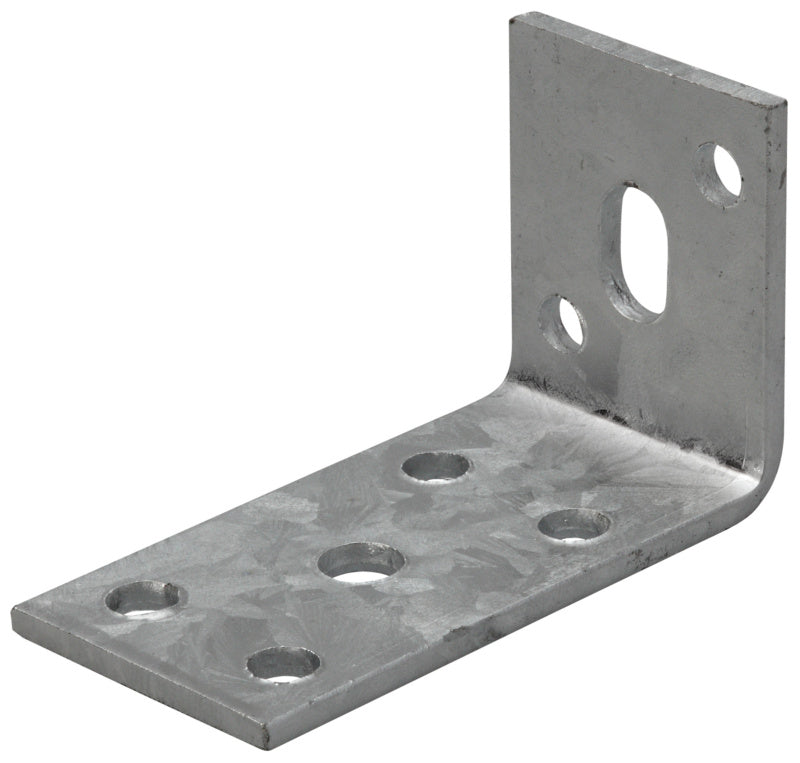Base para poste atornillable, forma L con orificio ranurado