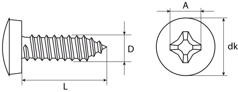 Tornillo para matrículas, cincado
