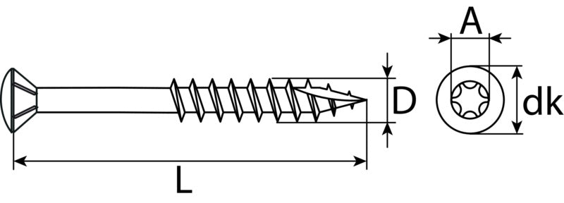 Tornillo para fachadas de madera