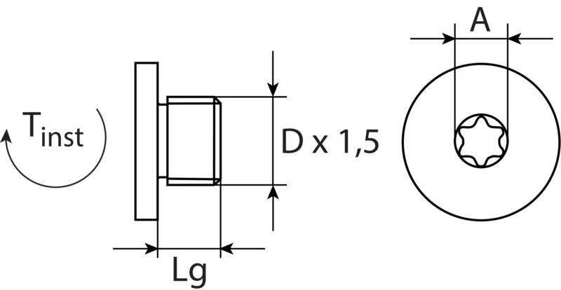 Bouchon de vidange M14 x 1,5 x 10,5, en acier zingué acier nickelé