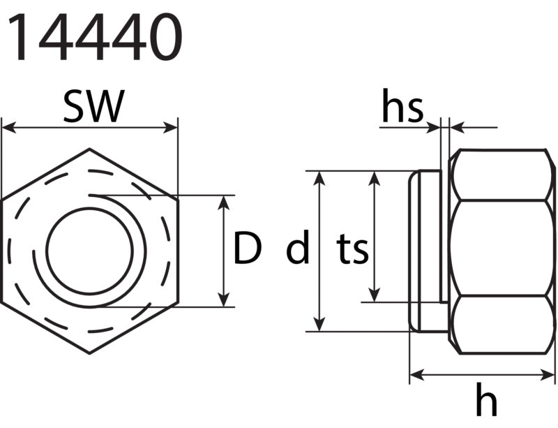 Auspuff-Schlitzmuttern, verkupfert, 14440