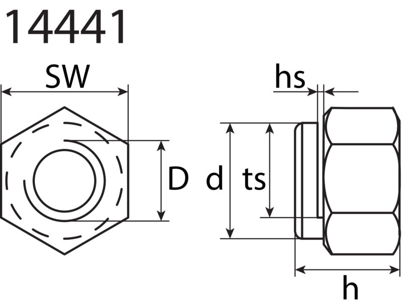 Auspuff-Schlitzmuttern, verkupfert, 14441