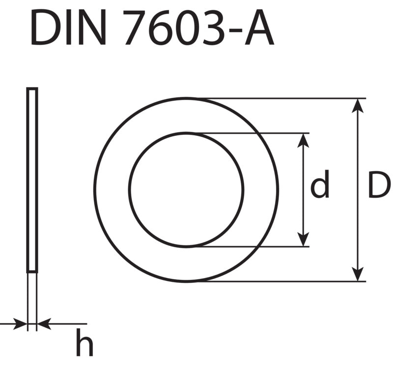 Joint d'étanchéité, cuivre, DIN 7603-A
