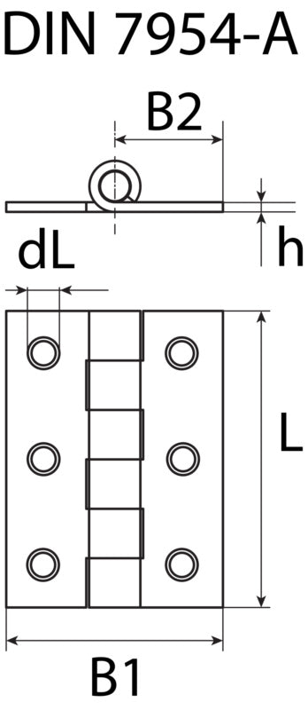 Scharniere schmal gerollt mit Schrauben