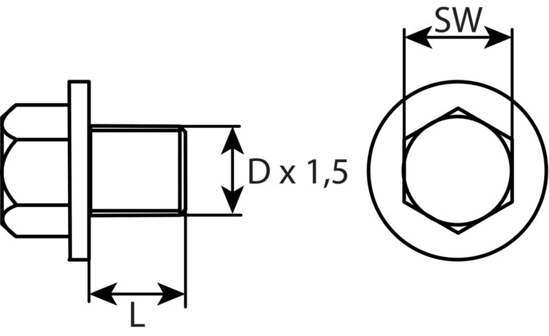 Ölablassschraube M14 x 1,5 x 13 mit Dichtring, Stahl verzinkt