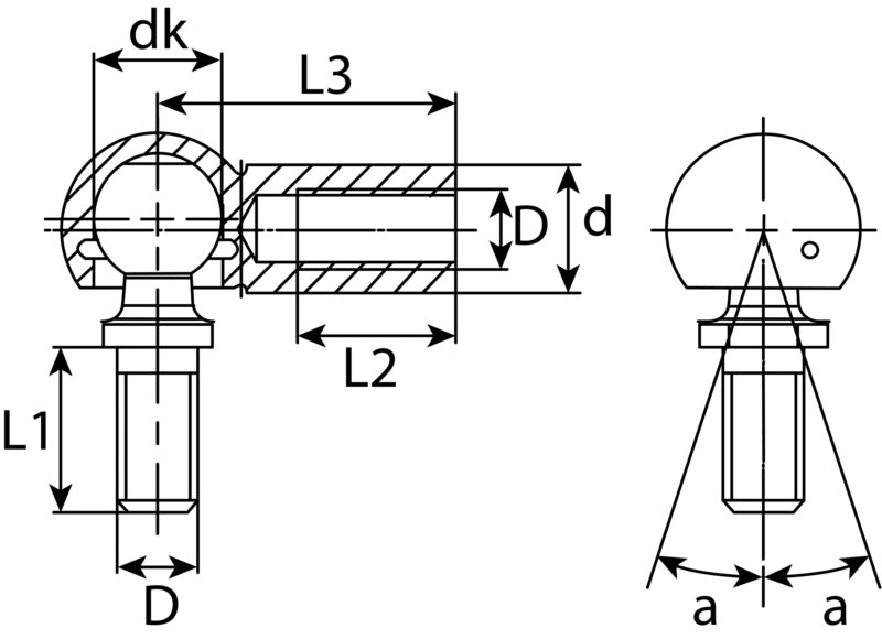 Winkelgelenke, verzinkt, DIN 71802