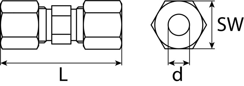 Schneidringverbinder universal