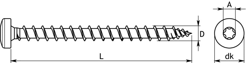 HOX Profiholzschrauben HX Pan Head, Vollgewinde, verzinkt