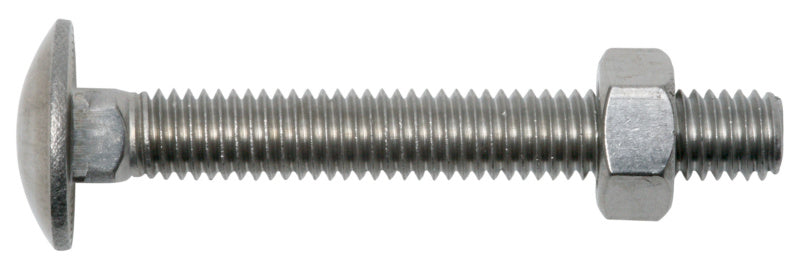 Schlossschrauben mit Mutter Flachrundkopf, Edelstahl A2, DIN 603
