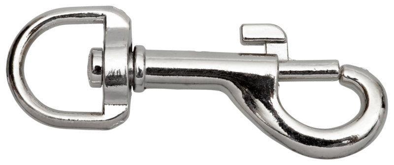 Karabinerhaken mit Drehring, Druckguss vernickelt