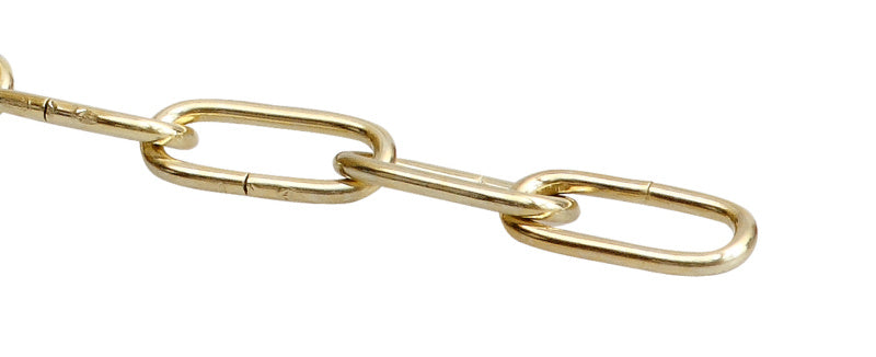 Rundstahlketten halblanggliedrig, vermessingt, DIN 5685-2
