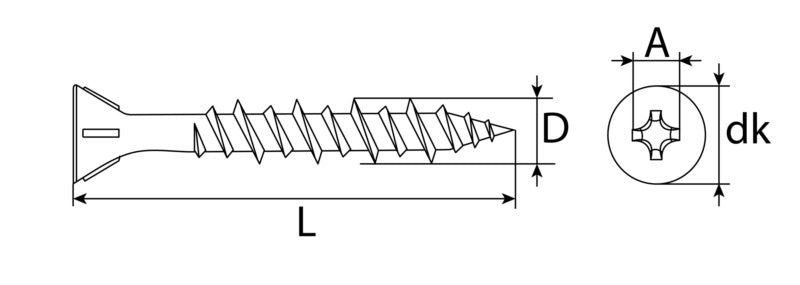 Schnellbauschrauben PH Senkkopf, HiLo-Gewinde, phosphatiert