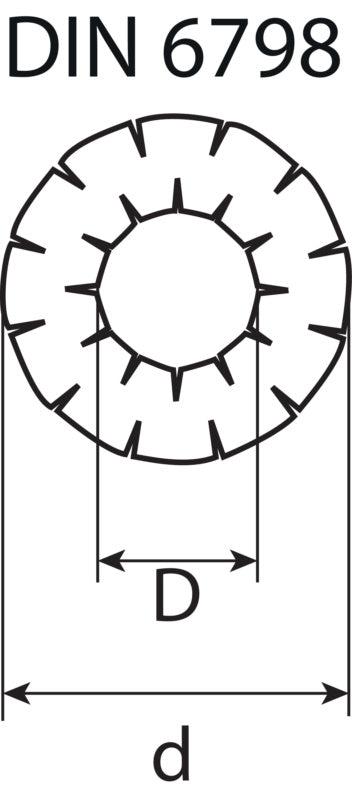 Fächerscheiben außengezahnt, verzinkt, DIN 6798