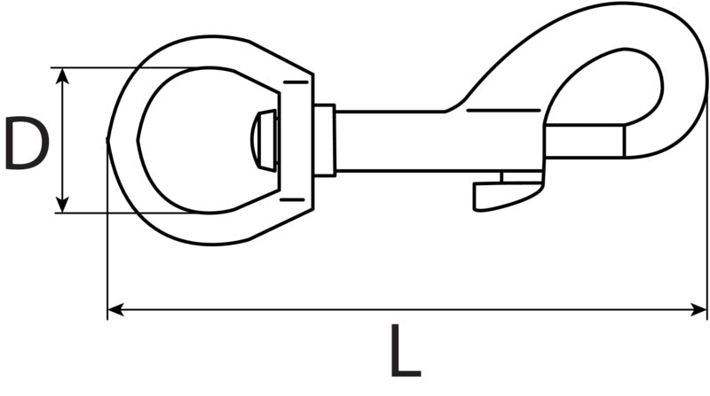 Karabinerhaken mit Drehring, Druckguss vernickelt