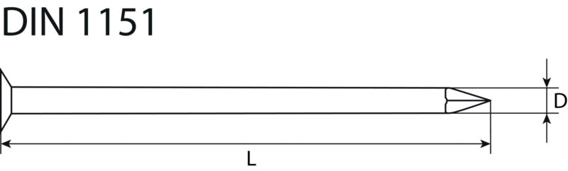 Drahtstifte Senkkopf, blank, DIN 1151