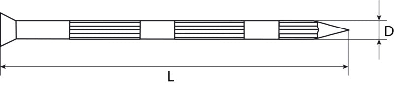 Stahlnägel geriffelt, Senkkopf, verzinkt
