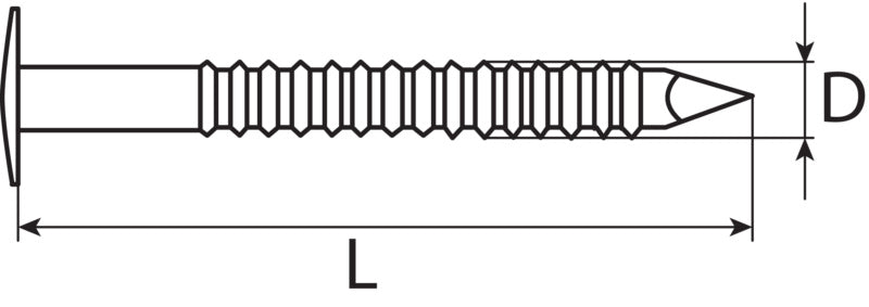 Linsenkopfnägel geriffelt, Edelstahl A2