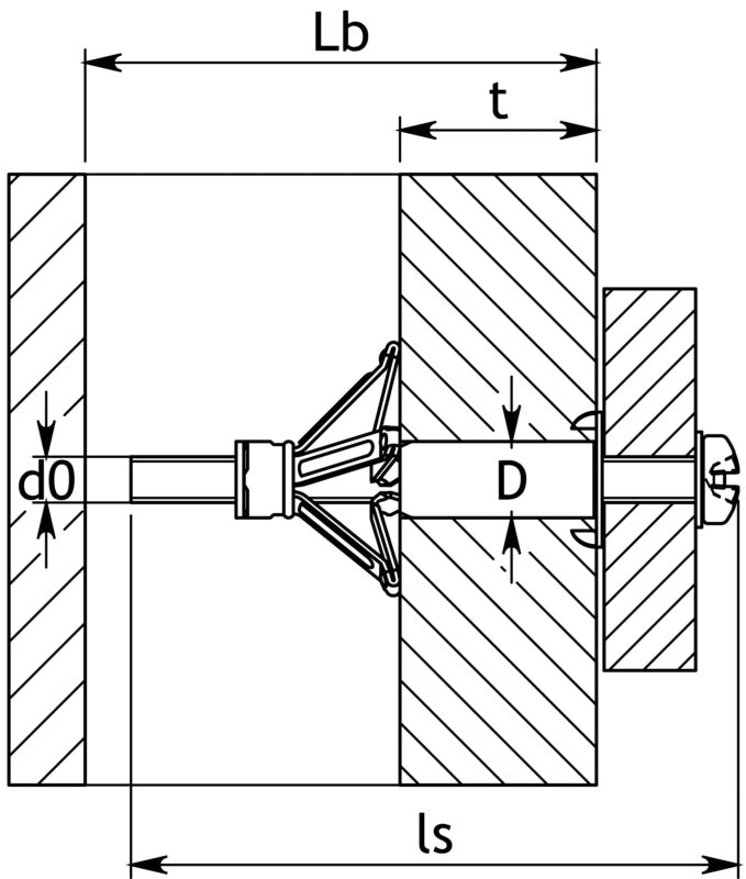 Metallhohlraumdübel mit LIKO-Schraube, verzinkt