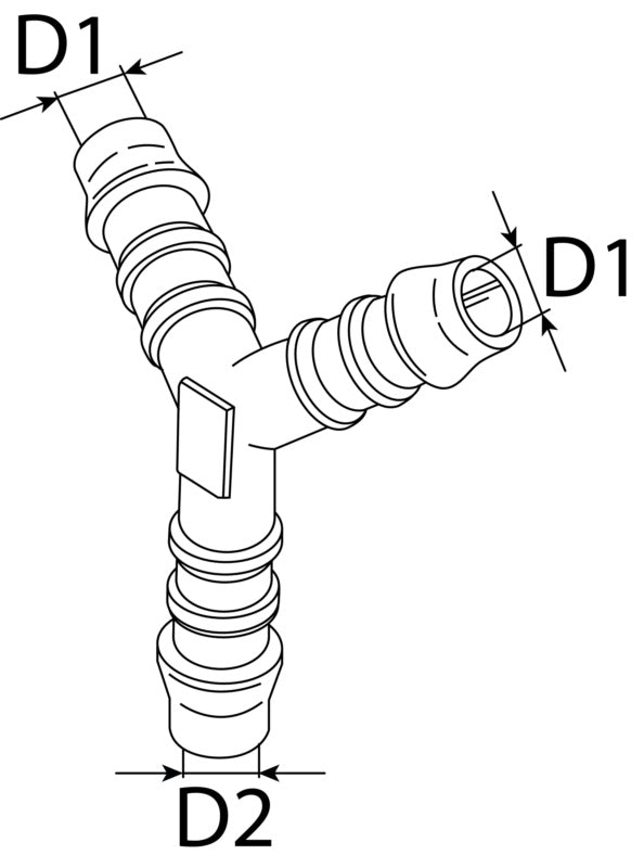 Schlauchverbinder Y-Reduzierstutzen