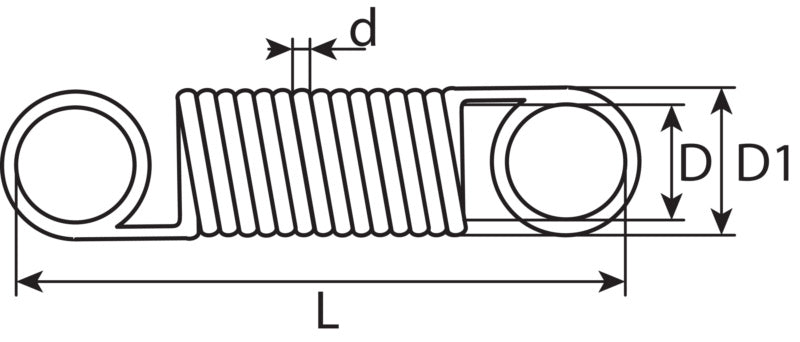 Zugfeder, verzinkt, DIN 2097