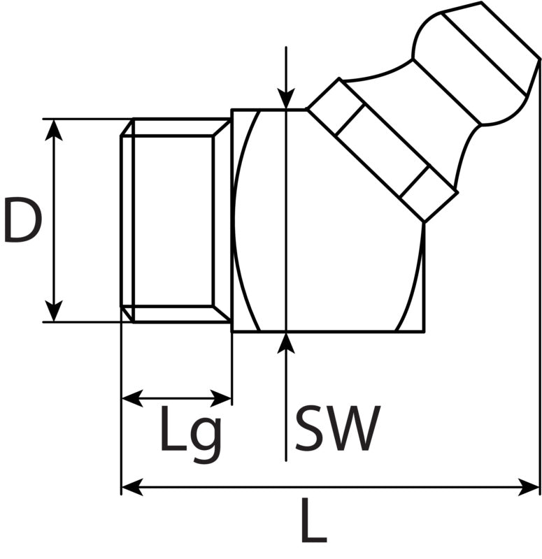 Hydraulikschmiernippel H2, verzinkt, DIN 71412