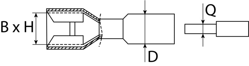 Cosse plate femelle thermorétractable