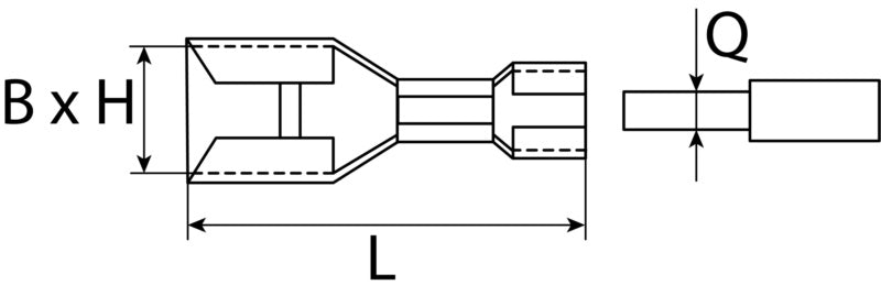 Terminal de lengüeta, no aislado