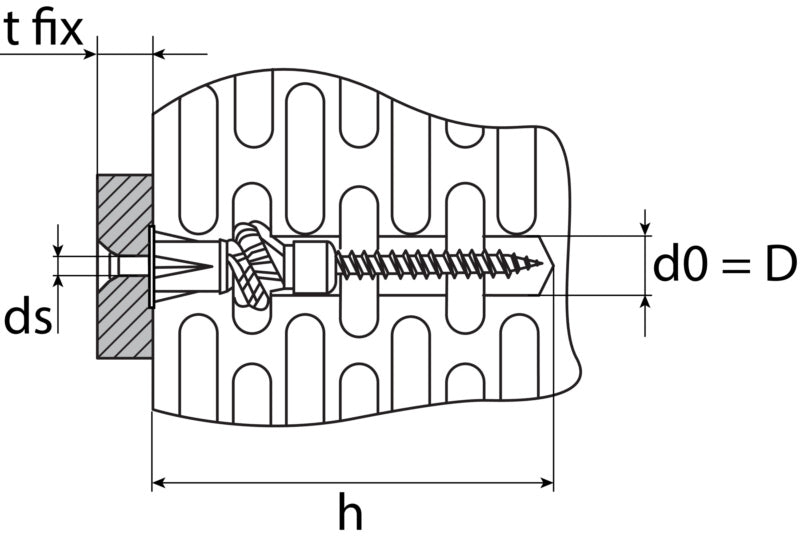 Hohlraumdübel mit Kragen, Polyethylen