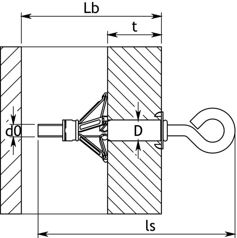 Metallhohlraumdübel mit Öse, verzinkt