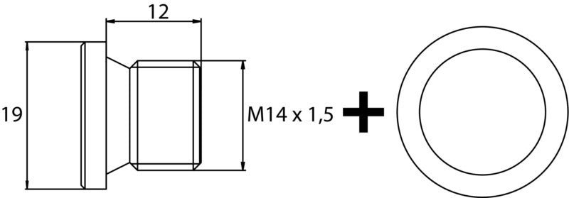 Ölablassschraube M18 x 1,5 x 12 mit Dichtring, Stahl verzinkt