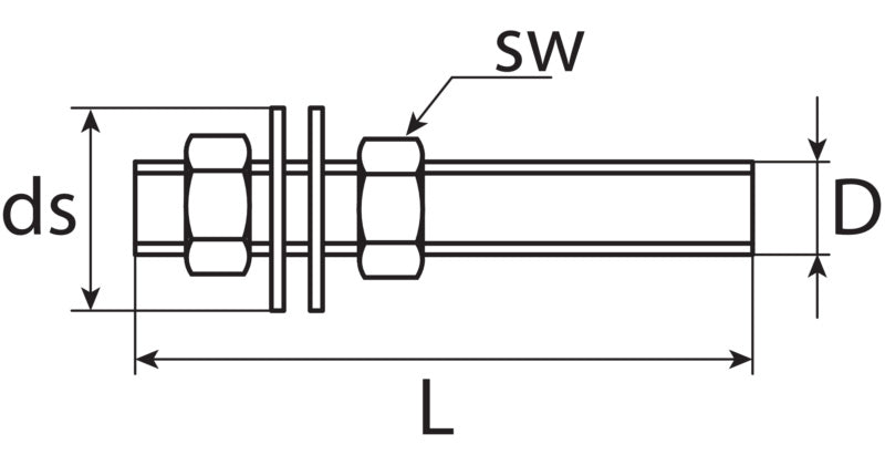 Set Gewindestücke 20 cm, verzinkt, DIN 976-1