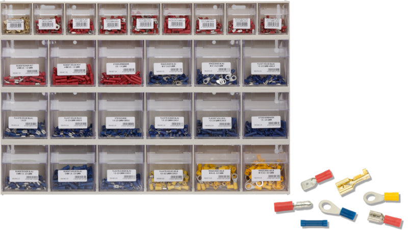 Klappboxenregale Elektroverbinder bestückt